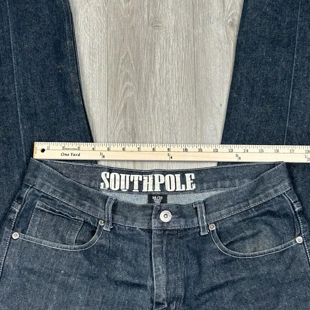 SOUTHPOLE Jeans Mens 36 x 32 Y2K Relaxed‎ Loose Fit Dark Wash Denim Baggy
